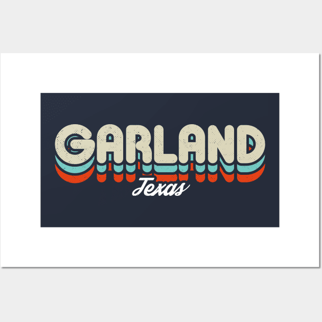 Retro Garland Texas Wall Art by rojakdesigns